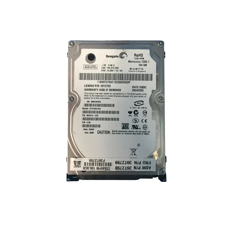 39T2793 - IBM 100GB 7200RPM SATA 1.5GB/s 8MB Cache 2.5-inch Hard Disk Drive