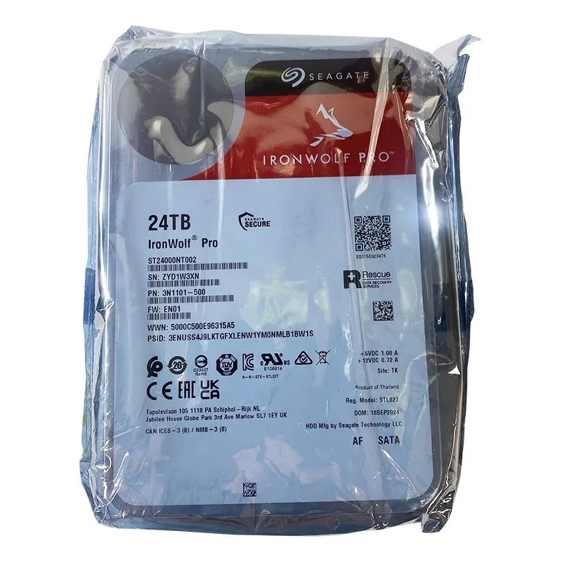Seagate 3N1101-500 IronWolf Pro 24TB 7200RPM 6Gb/s SATA 3.5-Inch Hard Drive