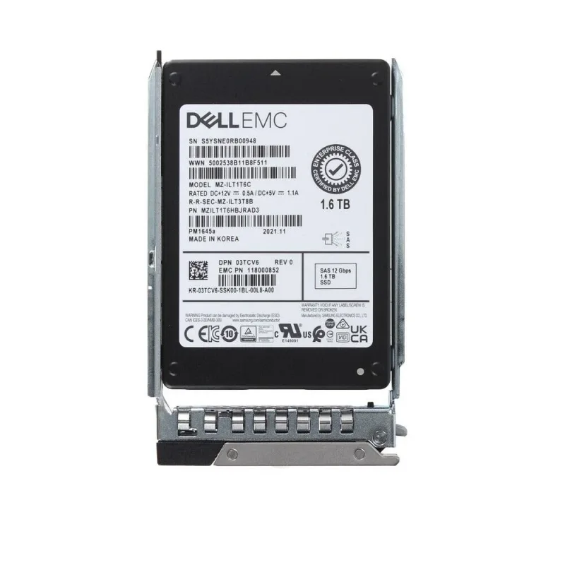 Dell 3TCV6 Dell 03TCV6 / 3TCV6 1.6TB Triple-Level Cell SAS 12Gb/s Mixed Use 2.5-Inch Solid State Drive
