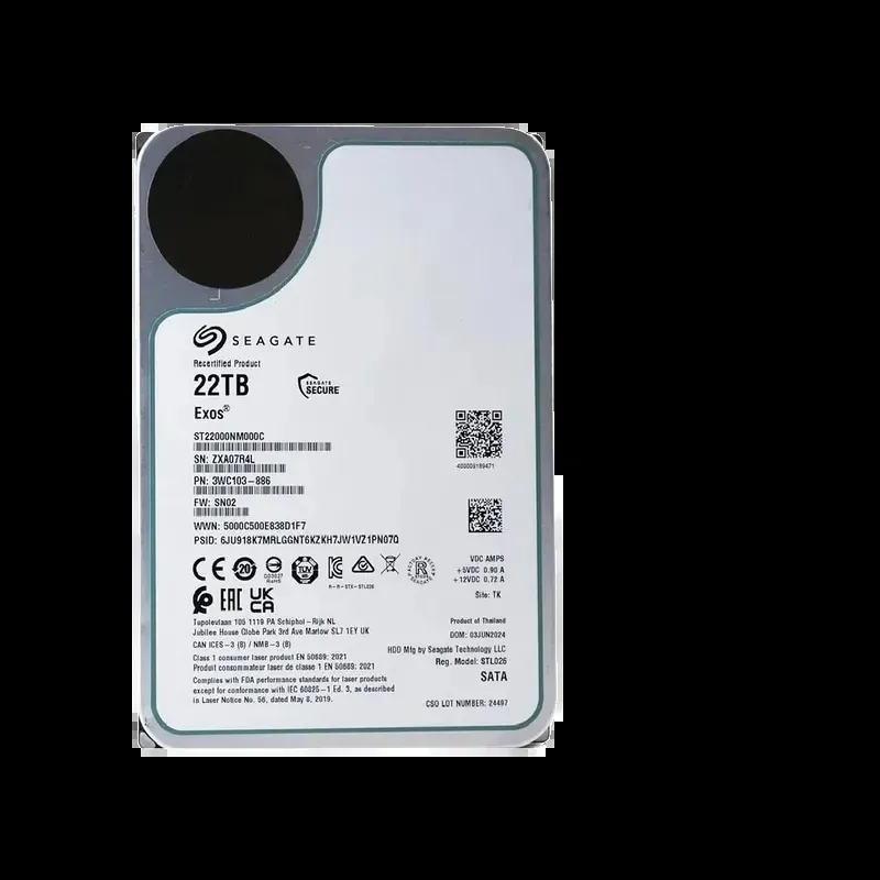 Seagate 3WC103-886 Exos 22TB 6Gb/s SATA 3.5-Inch Hard Drive. In Stock