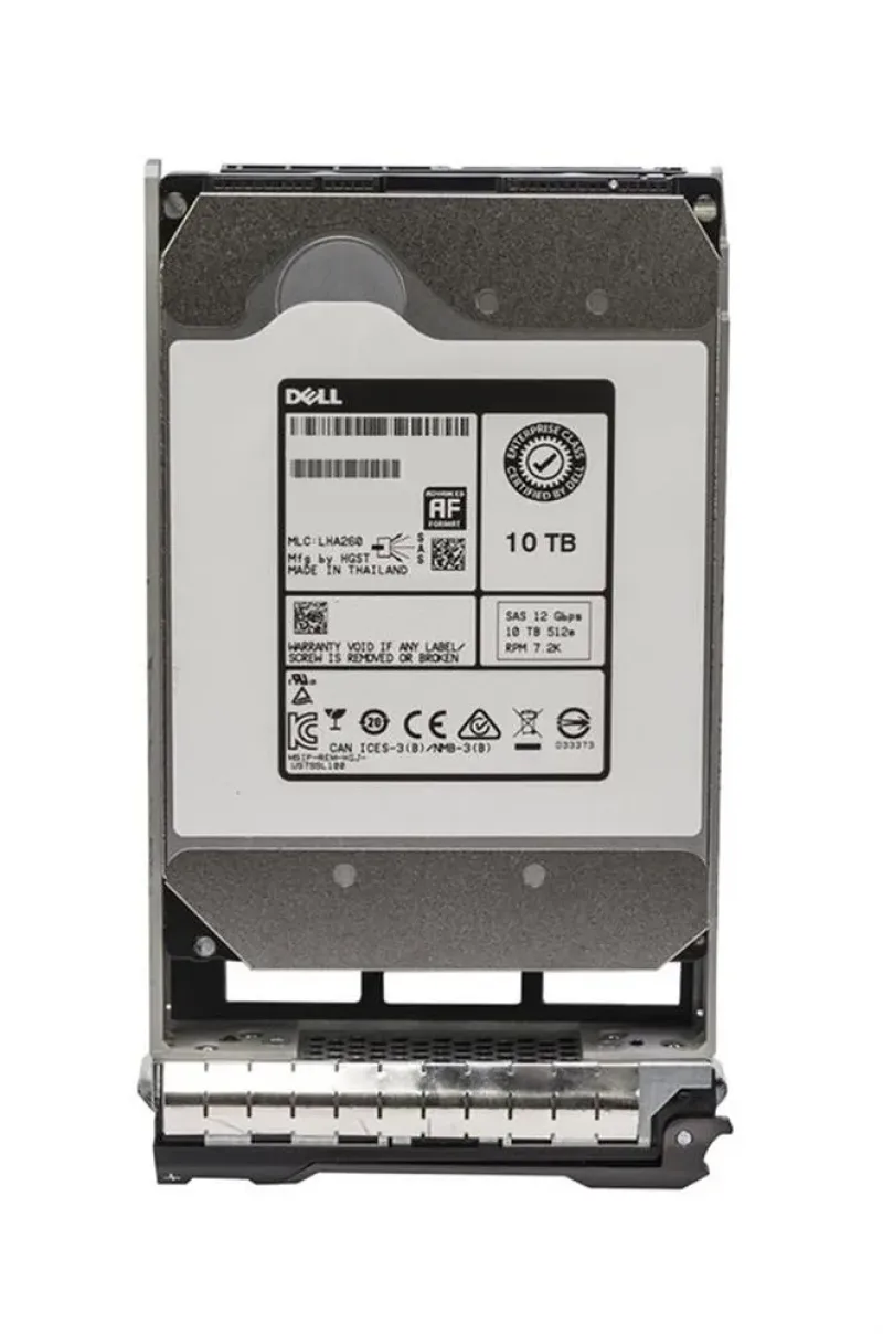 400-ARKG - Dell 10TB 7200RPM SAS 12Gb/s 512E Hot-Pluggable 3.5-inch Hard Drive with Tray for PowerEdge Server
