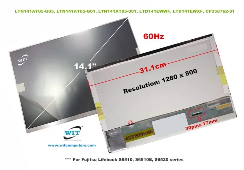 408761-3A3 - HP 14.1-inch WXGA 1280X800 LCD Laptop Screen