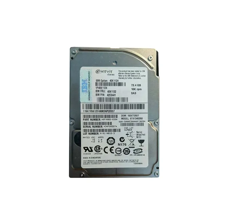 40K1124 IBM 73.4GB 10000RPM SAS 3GB/s 8MB Cache 2.5-inch Hard Drive with Tray
