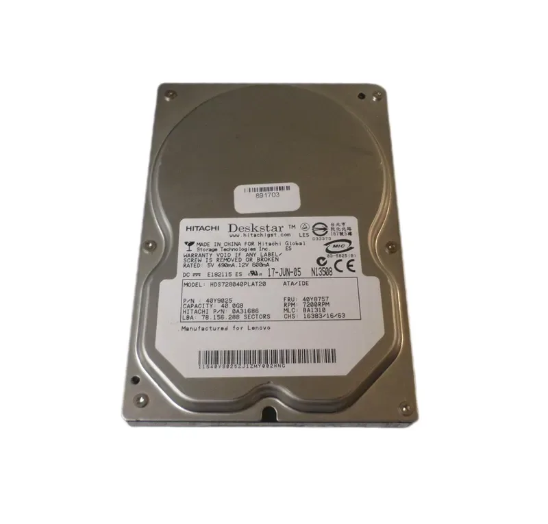 40Y9025 - IBM 40GB 7200RPM ATA IDE 3.5-inch Hard Disk Drive