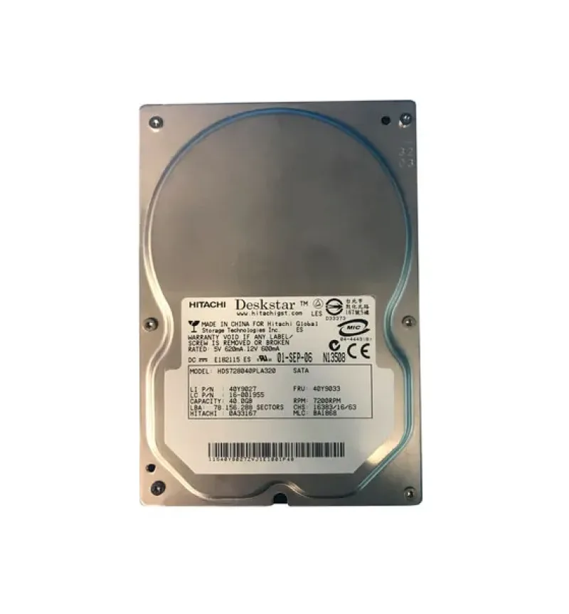 40Y9033 - IBM Deskstar 7K80 40GB 7200RPM SATA 3GB/s 2MB Cache 3.5-inch Hard Disk Drive
