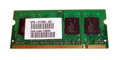 411930-001 - Compaq 512MB DDR2-400MHz PC2-3200 non-ECC Unbuffered CL3 200-Pin SoDimm Memory Module for Notebook PCs