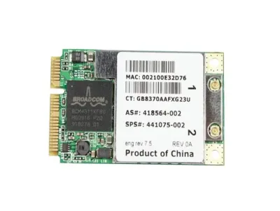 418564-002 - HP Mini PCI-Express 802.11A/B/G Wireless Lan (WLAN) Network Interface Card (Intel 4965AG) for 6710B/6715B Series Notebook
