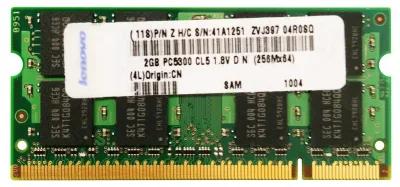 41A1251 - IBM 2GB DDR2-667MHz PC2-5300 non-ECC Unbuffered CL5 200-Pin SoDimm Dual Rank Memory Module