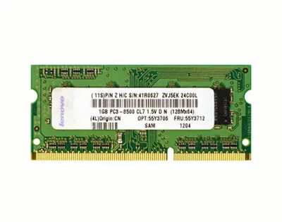 41R0627 - IBM 1GB DDR3-1066MHz PC3-8500 non-ECC Unbuffered CL7 204-Pin SoDimm Single Rank Memory Module
