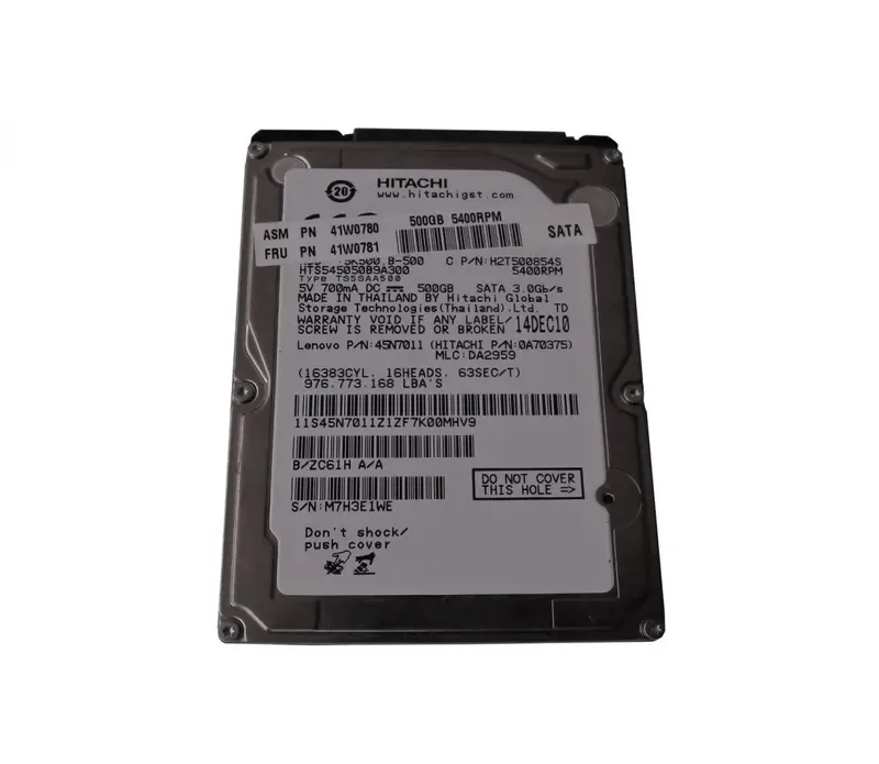 41W0781 - Lenovo 500GB 5400RPM SATA 2.5-inch Hard Drive for ThinkPad SL410 / 510 Series