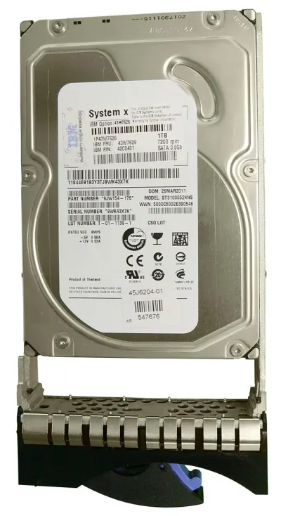 42C0401 - IBM 1TB 7200RPM SATA 3Gb/s 3.5-inch Hard Drive