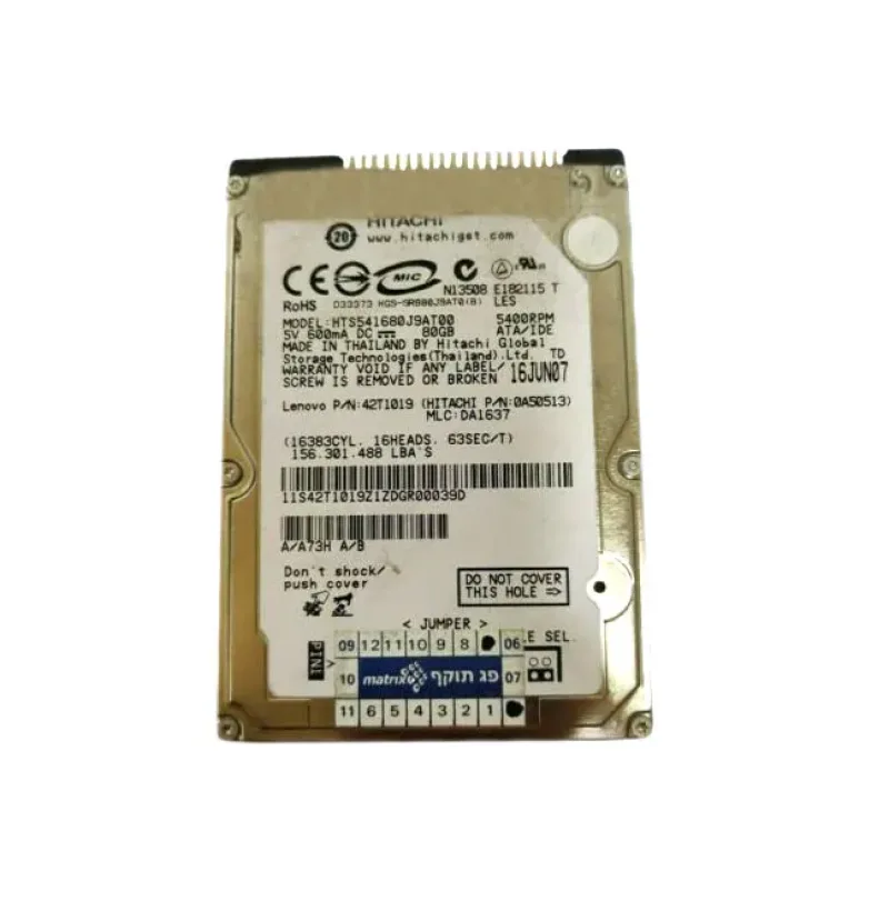 42T1019 - IBM Lenovo Travelstar 5K160 80GB 5400RPM ATA-100 8MB Cache 2.5-inch Hard Disk Drive