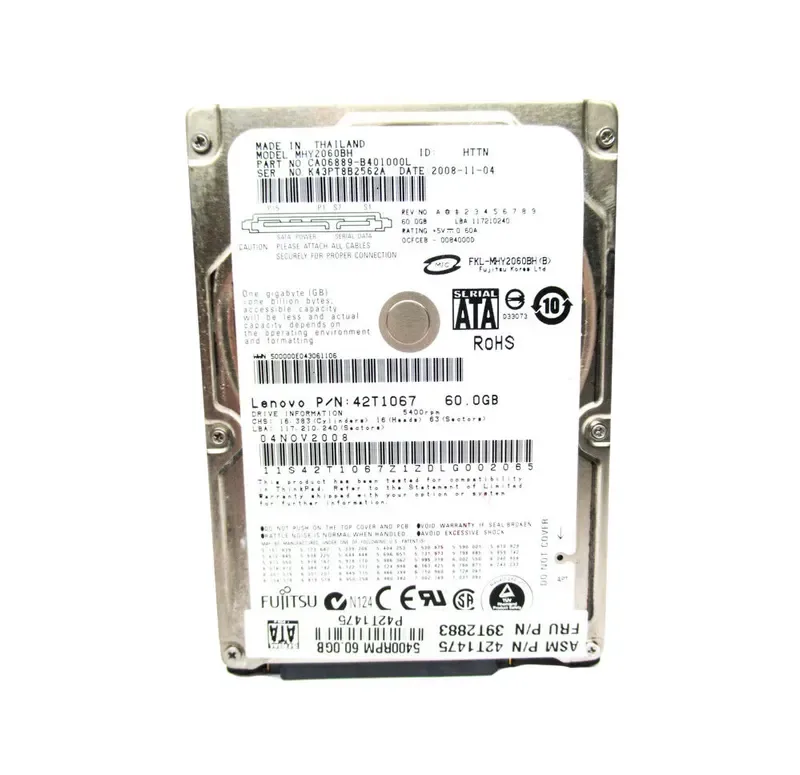42T1067 - Lenovo 60GB 5400RPM SATA 1.5Gb/s 2.5-inch Hard Drive