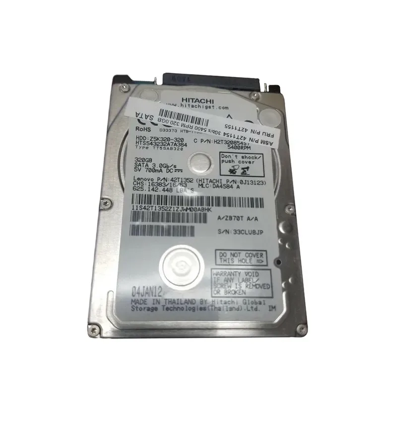 42T1155 - IBM 320GB 5400RPM SATA 3Gb/s 2.5-inch Hard Drive