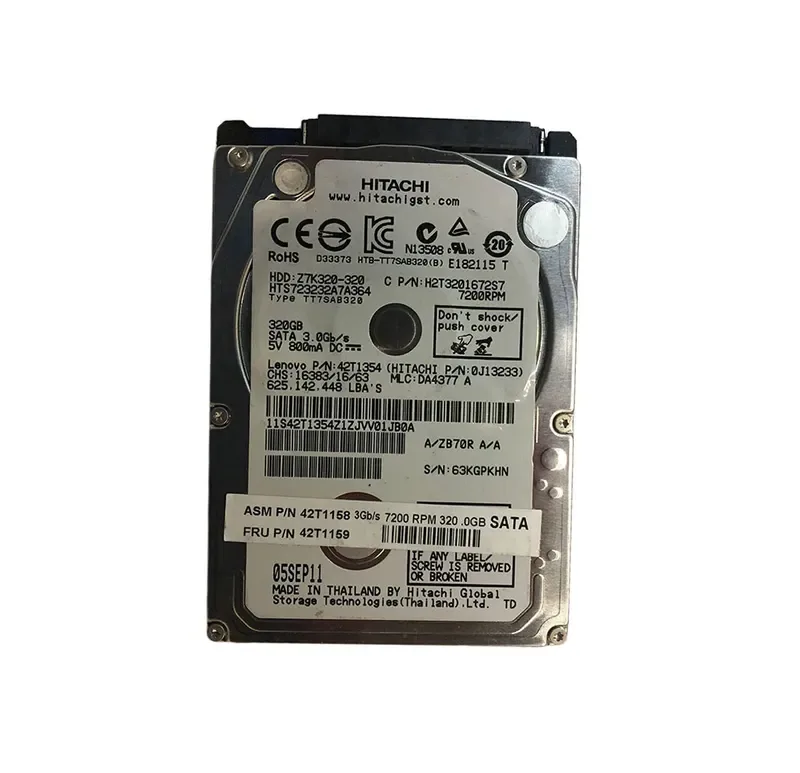 42T1158 - IBM Lenovo 320GB 7200RPM SATA 3GB/s 16MB Cache 2.5-inch Hard Disk Drive