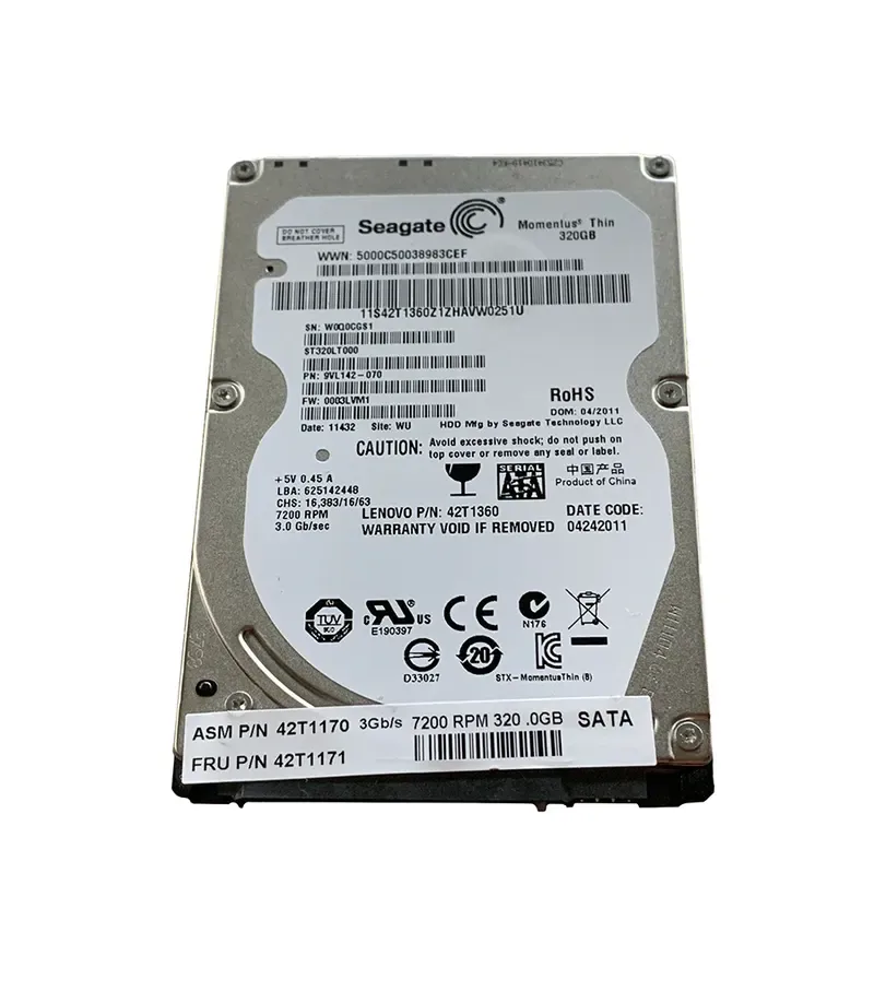 42T1171 - Lenovo 320GB 7200RPM SATA 2.5-inch Hard Drive for ThinkPad T420s Laptop System