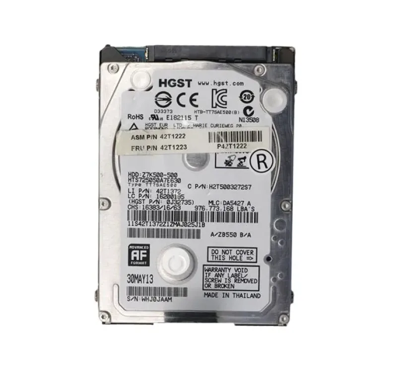 42T1222 - Lenovo 500GB 7200RPM SATA 3Gb/s 32MB Cache 2.5-inch Hard Drive