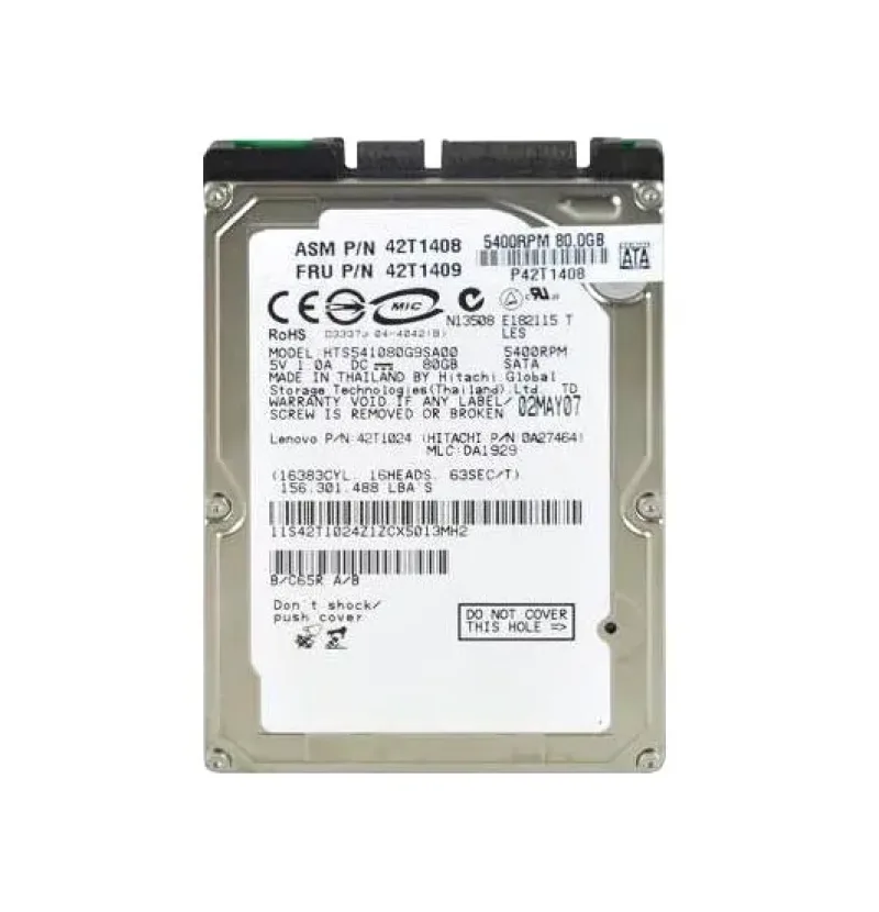 42T1408 - IBM Lenovo 80GB 5400RPM SATA 2.5-inch Laptop Hard Drive