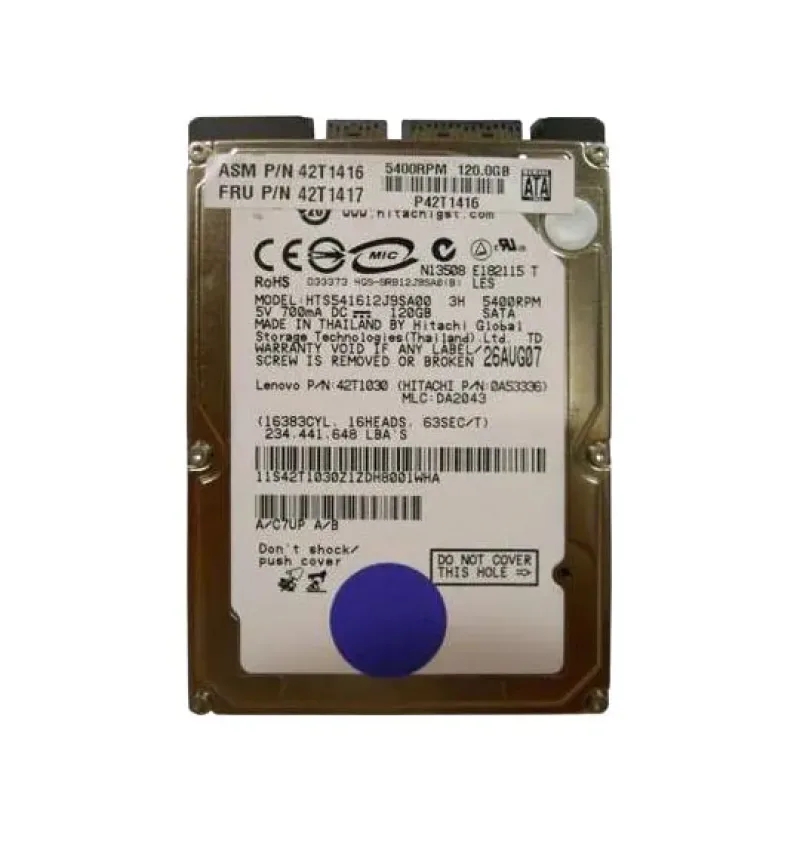 42T1416 - IBM 120GB 5400RPM SATA 1.5Gb/s 2.5-inch Hard Drive