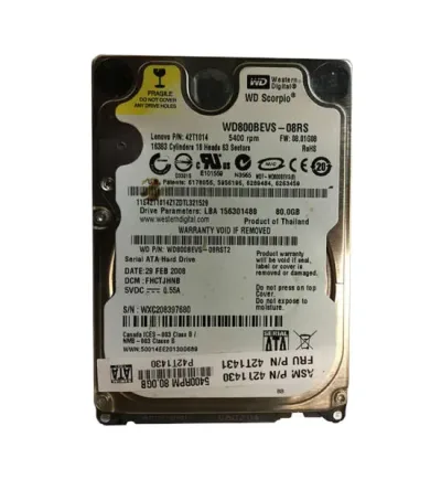 42T1430 IBM Lenovo 80GB 5400RPM SATA 1.50Gb/s 8MB Cache 2.5-inch Hard Drive