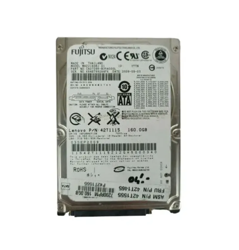 42T1555 - IBM Lenovo 160GB 7200RPM SATA 2.5-inch Hard Disk Drive for ThinkPad R61 T61