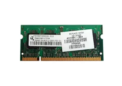 431401-001 - HP 256MB DDR2-667MHz PC2-5300 non-ECC Unbuffered CL5 200-Pin SoDimm 1.8V Memory Module