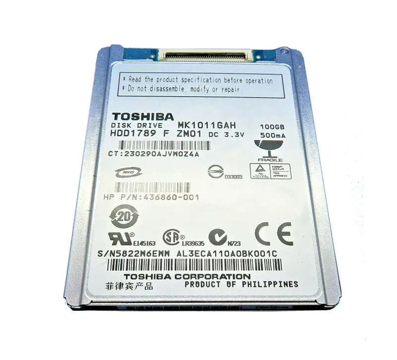436860-001 - HP 100GB 4200RPM ATA-100 1.8-inch Hard Drive