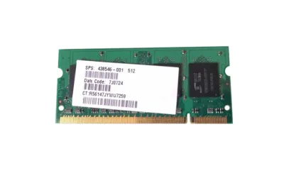 438546-001 - HP 512MB DDR2-533MHz PC2-4200 non-ECC Unbuffered CL4 200-Pin SoDimm 1.8V Memory Module