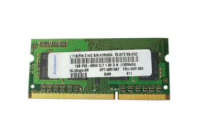 43R1989 - Lenovo 1GB DDR3-1066MHz PC3-8500 non-ECC Unbuffered CL7 204-Pin SoDimm 1.5V Single Rank Memory Module
