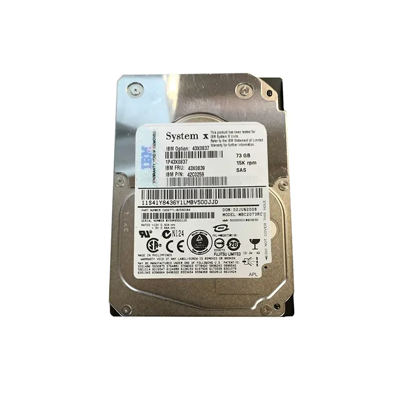43X0839 - IBM 73.0 GB 15000RPM Hot Swapable 2.5-inch SFF SAS Hard Drive with Tray