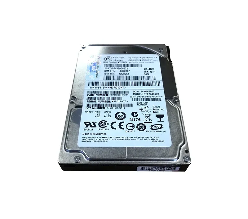 43X0847 - IBM 73GB 15000RPM 2.5-inch SAS NON Hot Swapable Hard Drive for Blade Server OPTION
