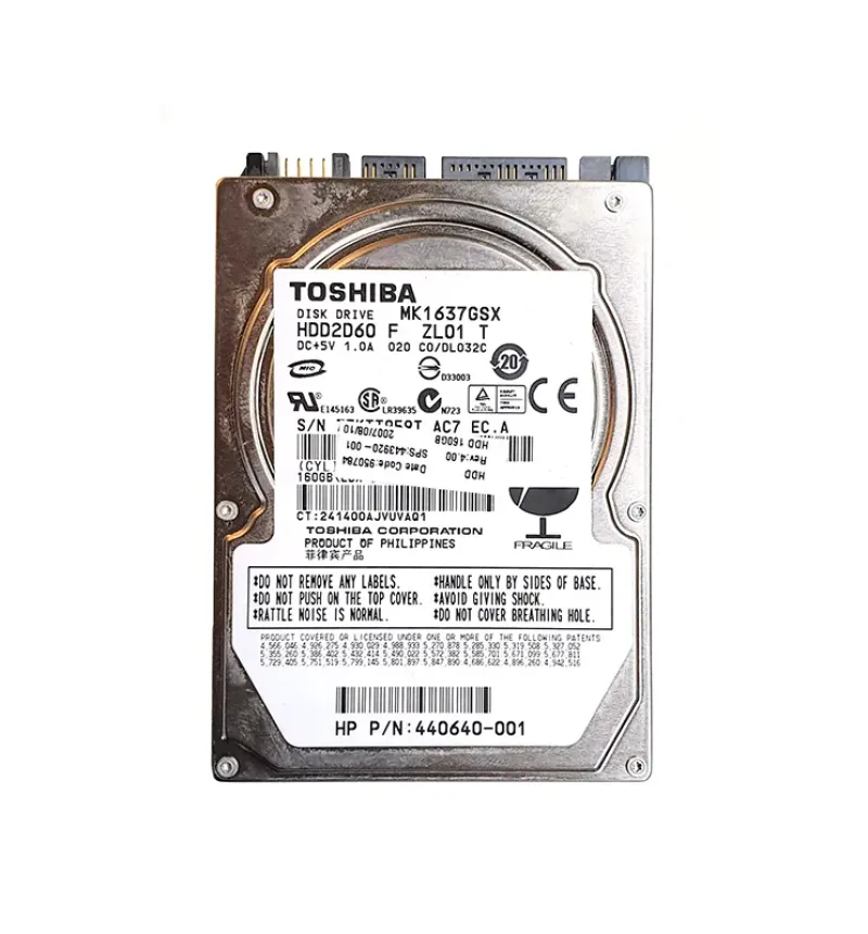 440640-001 - HP 160GB 5400RPM SATA 1.5Gb/s 2.5-inch Hard Drive