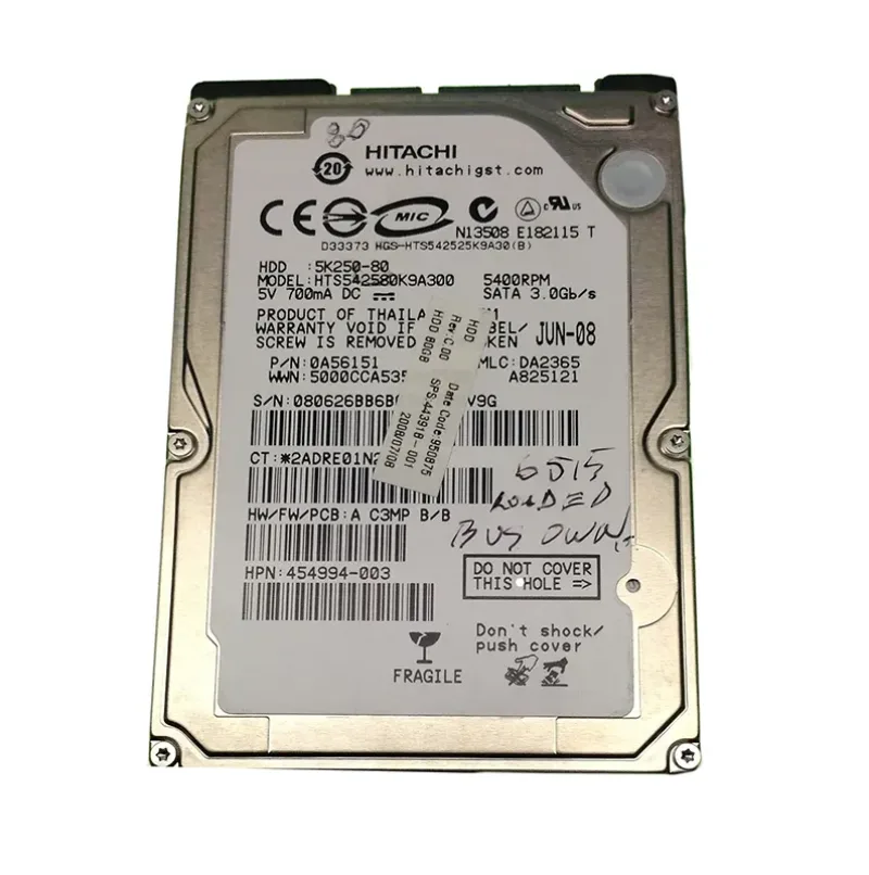 443918-001 - HP 80GB 5400RPM SATA 1.5Gb/s 2.5-inch Hard Drive