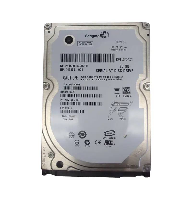 446855-001 - Compaq 80GB 5400RPM SATA 1.5Gb/s 2.5-inch Hard Drive