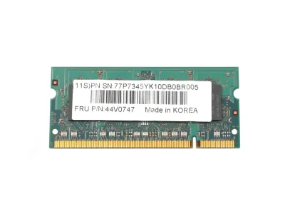 44V0747 - IBM 1GB DDR2-667MHz PC2-5300 non-ECC Unbuffered CL5 200-Pin SoDimm Single Rank Memory Module