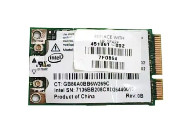 451861-002 - HP Broadcom 3945ABG Mini PCI-Express 802.11a/b/g Wireless Lan (WLAN) Network Interface Card for DV9000 Series Notebooks