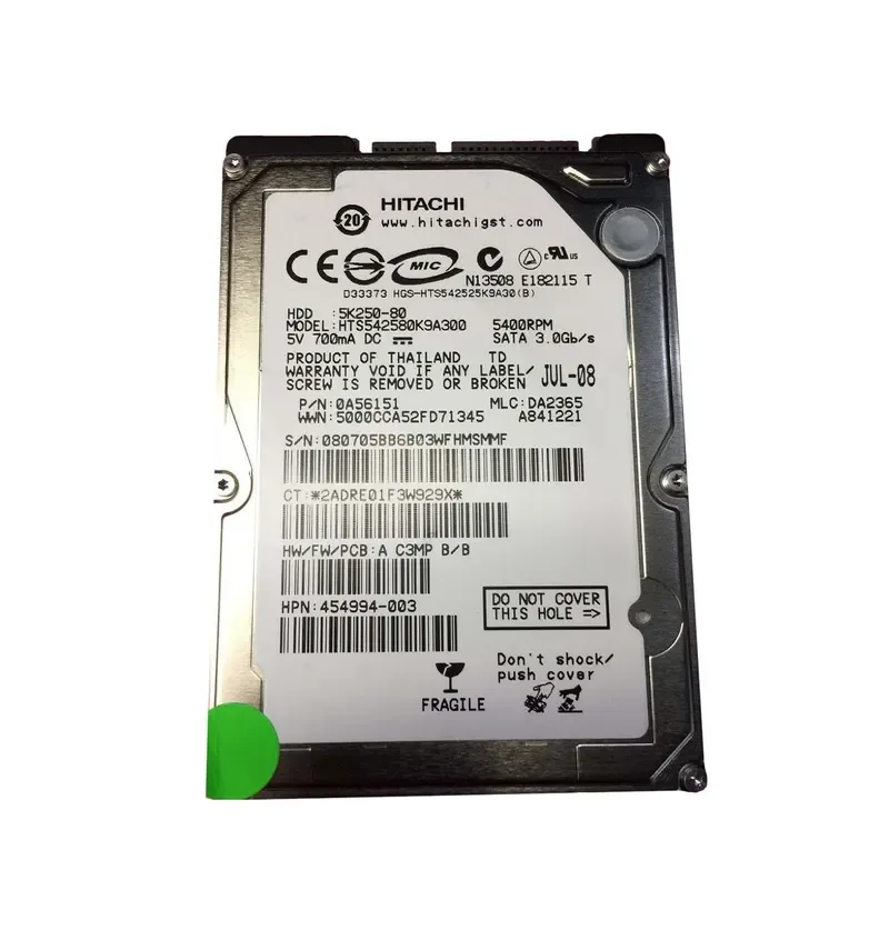 454994-003 - Compaq 80GB 5400RPM SATA 1.5Gb/s 2.5-inch Hard Drive