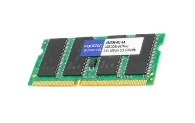 455739-001 - HP 2GB DDR2-667MHz PC2-5300 non-ECC Unbuffered CL5 200-Pin SoDimm 1.8V Memory Module