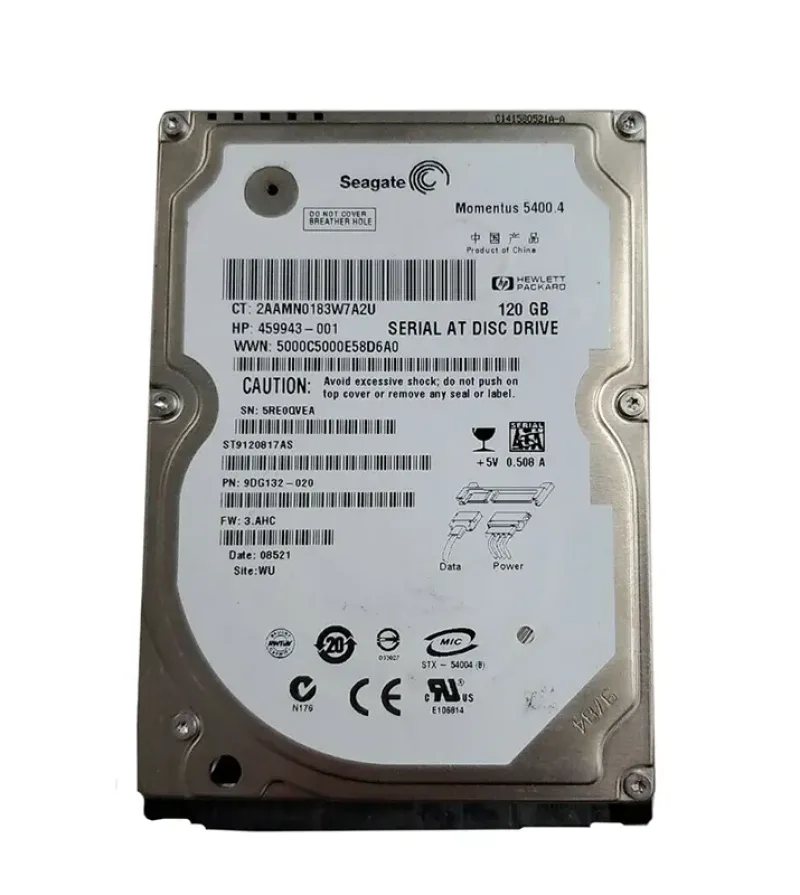459943-001 - HP 120GB 5400RPM SATA 1.5Gb/s 2.5-inch Hard Drive