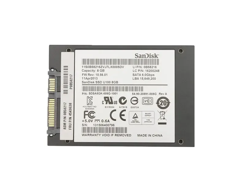 45K0638 - IBM Lenovo 8GB 6bps SATA 2.5-inch Solid State Drive