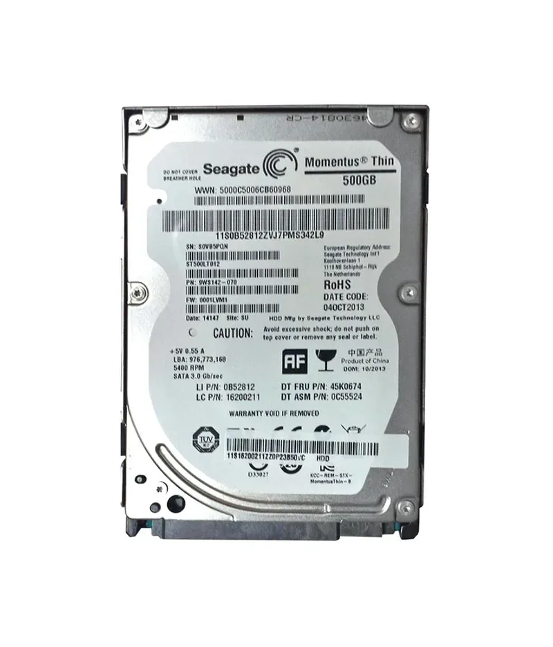 45K0674 - Lenovo 500GB 5400RPM SATA 3Gb/s 2.5-inch Hard Drive