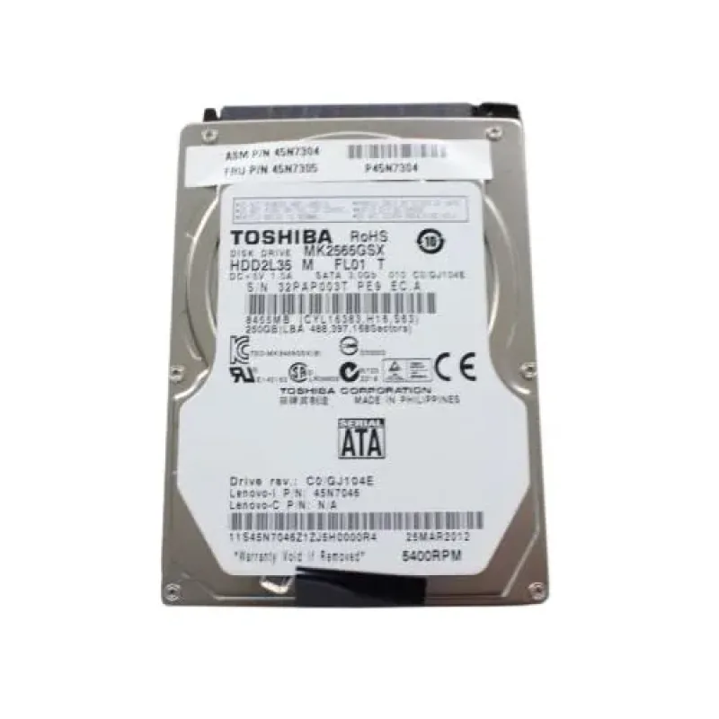 45N7305 - IBM 250GB 5400RPM SATA 3Gb/s 2.5-inch Hard Drive