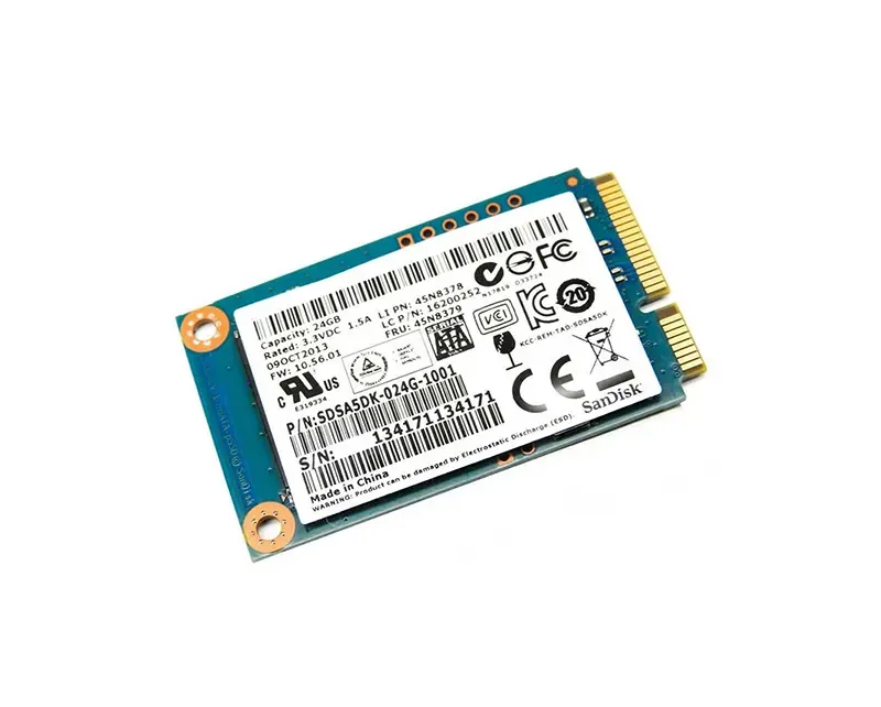 45N8379 - Lenovo 24GB mSATA Mini PCI-e Solid State Drive by SanDisk for Ideapad U300S