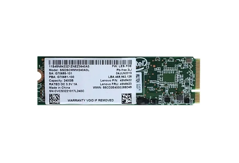 45N8423 - Lenovo 240GB Multi-Level Cell (MLC) SATA 6Gb/s M.2 2280 Solid State Drive for ThinkPad X1 Carbon