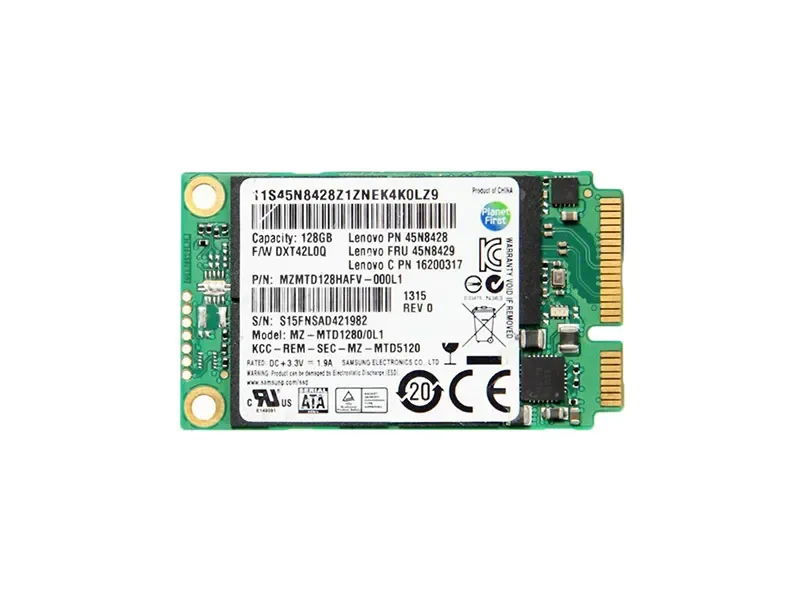45N8429 - Lenovo 128GB Triple-Level Cell (TLC) SATA 6Gb/s mSATA Solid State Drive