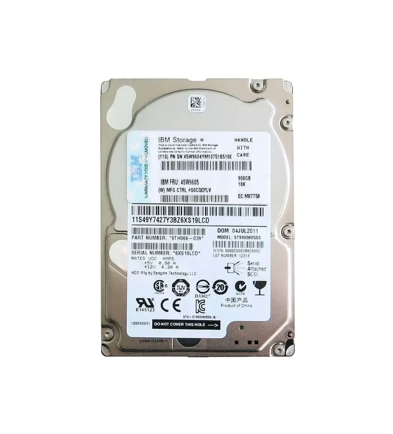 45W9604 - IBM 900GB 10000RPM SAS 6Gb/s 2.5-inch Hard Drive