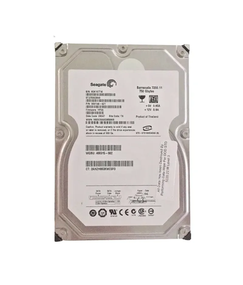 460315-002 - HP 750GB 7200RPM SATA 3Gb/s Hot-Swappable 3.5-inch Midline Hard Drive