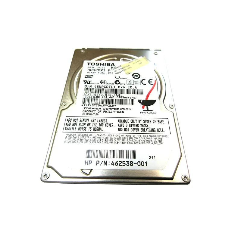 462538-001 - HP 120GB 5400RPM SATA 3Gb/s 2.5-inch Hard Drive