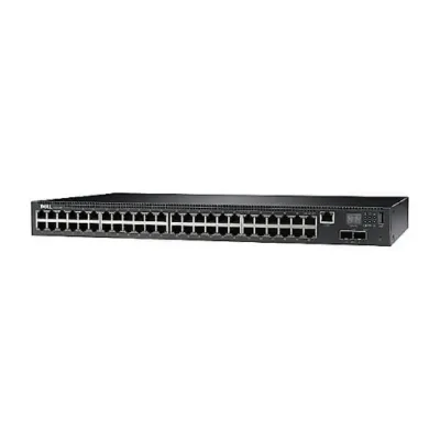 463-7704 - Dell Networking N2048P 48 x Ports 10/100/1000Base-TX PoE+ + 2 x Ports 10GBase-X SFP+ Rack-Mountable 1U Layer 3 Managed Gigabit Ethernet Switch