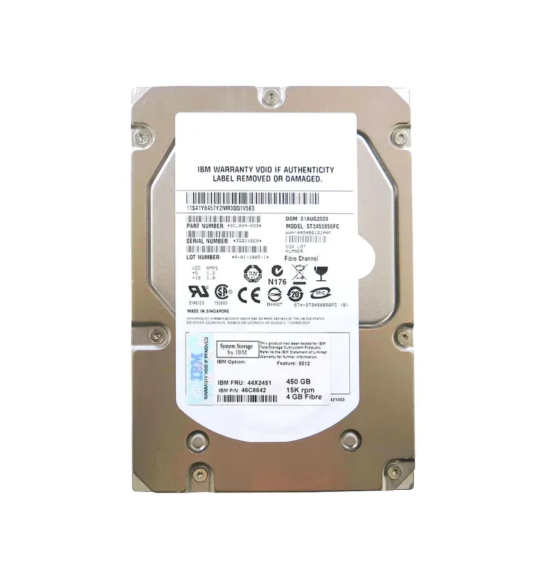 46C8842 - IBM 450GB 15000RPM Fibre Channel 4Gb/s Hot-Swappable 3.5-inch Hard Drive